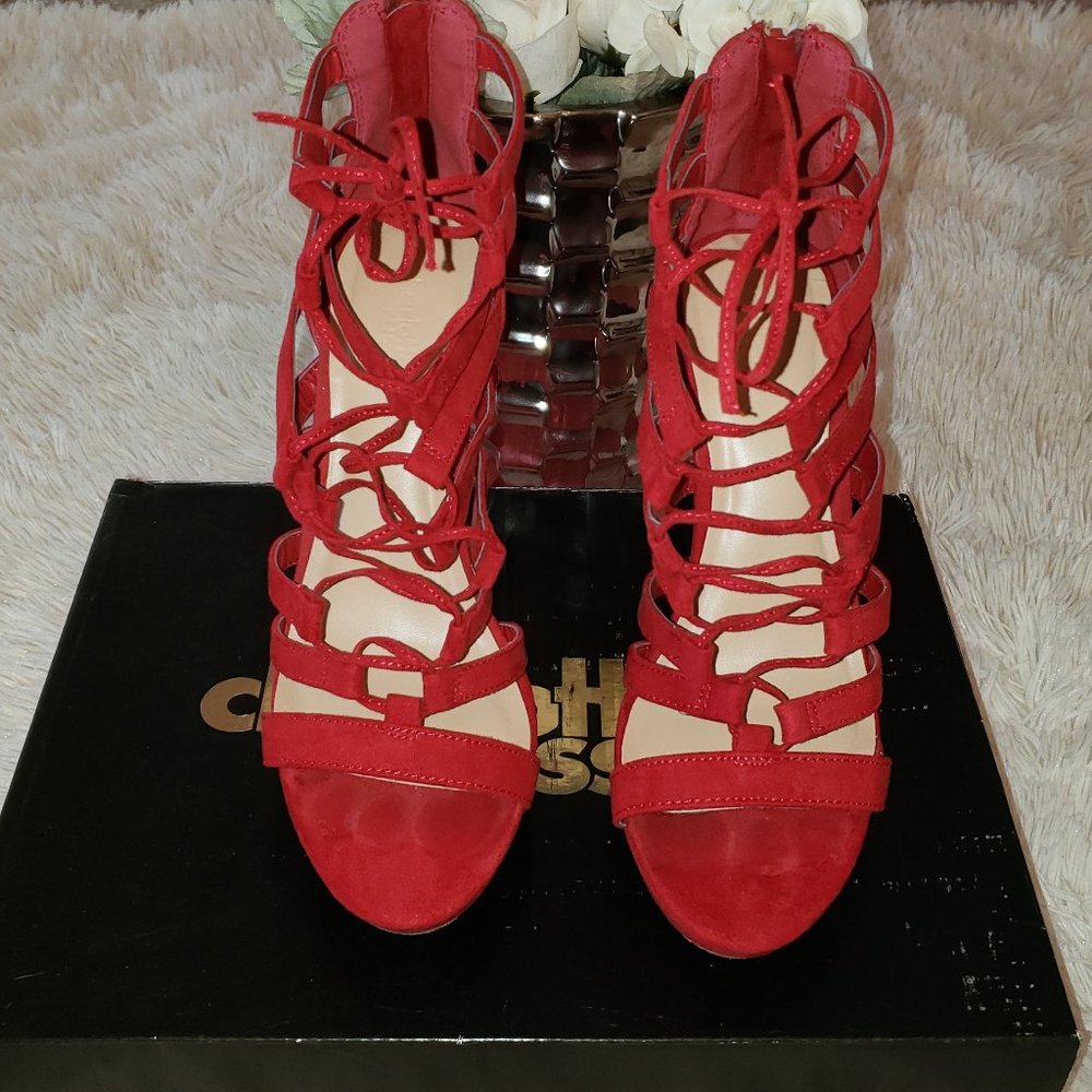 Red Caged Heels